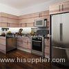 Wood Grain Melamine Modern Kitchen Cabinets With Soft Closing Drawers And Hinges