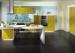 High Gloss Flat UV White Kitchen Cabinets With Granite Countertops Glass Open Shelves