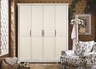 Custom 4 Door Free Standing Hinged Door Wardrobes Aluminum Frame With Mdf Carcass