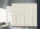 6 Door White High Gloss Hinged Door Wardrobes Closet Furniture With Shelves Flat Panel