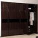 High Gloss Fitted Black Walk In Closet Cabinets / Wardrobes Simple Design Drawings