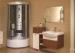 White Lacquer Painted Wooden Veneer Bathroom Vanity Cabinets With Lights
