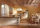 American Solid Wood White Laminate Kitchen Cabinets U Shaped Tansitional Design