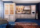 Soild Wood / Maple White Kitchen Wall Cabinets With Glass Doors L Shaped