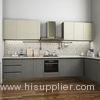 L Shaped Melamine Kitchen Cabinets With Stainless Steel Appliances European Style