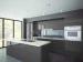 Charcoal Gloss Modern Built In Thermofoil Kitchen Cupboards With Soft Close Drawers