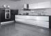 Melamine Black And White Kitchen Cupboards / Cabinets Stainless Steel Commercial