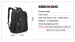 Black backpack custom laptop bag from Guangzhou Factory