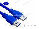 Round 5Gbps 1.5m 3.0 USB Cable Blue / White Color PVC jacket Customized Logo