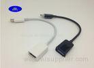 White / Black USB 3.1 Type C Cable Male To Female Portable PVC Jacket