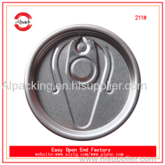 Full open 211 aluminum easy open lid for lube oil supplier