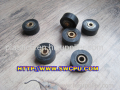 PU covering rubber coated steel wheel with bearing