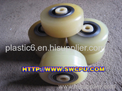 3 inch solid small pu rubber wheel bearings