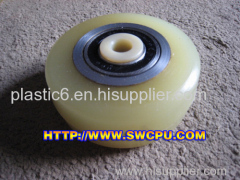 3 inch solid small pu rubber wheel bearings