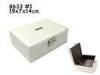 Rectangle White Luxury PU leather Makeup Box For Cosmetic Storage