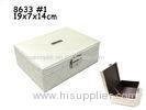 Rectangle White Luxury PU leather Makeup Box For Cosmetic Storage