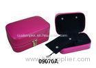 PU PVC Velvet Small Faux Leather Travel Jewelry Box with Pouch