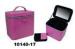 Purple Square Delicate Faux Leather Jewelry Box With Mirror