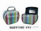Colorful Women's Fabric PU Cosmetic Bag Durable Makeup Travel Case With Mirror