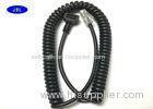 Custom Black Verifone Spiral Cable With 14 Pin Box Header / RJ 45 Connector