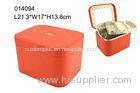 Portable Big Jewelry Case Leather Necklace Box Environmentally Friendly
