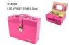Portable Pink Storage Leather Makeup Box Cosmetic Pouch Bag SGS Certification