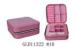 Decorative Zipper Pu Leather Jewelry Case Pink Color Glossy / Matt Lamination