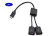 ABS Plastic Shell 2 In 1 Extension USB Cable Portable C To Double USB Cord