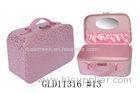 Square PU Leather Makeup Box Customized Large Cosmetic Case Artificial Style