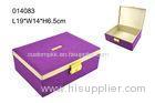 Nice Amazing Flat Leather Jewelry Holder Box Purple / Customized Color