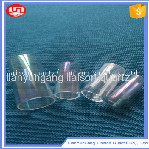 short frosted quartz glass cylinder tube with clear end