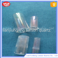 short frosted quartz glass cylinder tube with clear end