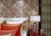 Brown Sitting Room / Living Room Wallpaper 3D Leather Pattern Strippable