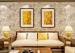 Contemporary Floral Pattern Wallpaper Decoration For Living Room Light Yellow