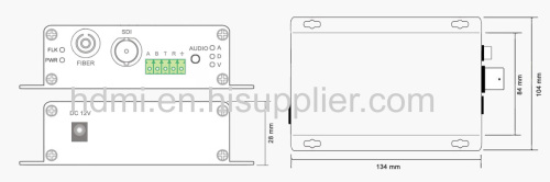 SDI Audio RS422 to Fiber Converter / one separated Audio with 3.5mm Connector