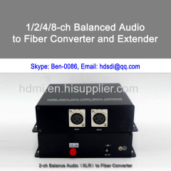 2 channel balanced xlr audio over fiber extender