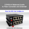 4 Channel Balanced XLR Audio to Fiber Converter and Extender Kit