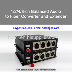 4 Channel Balanced XLR Audio to Fiber Converter and Extender Kit