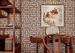 Embossed 3D Home Wallpaper / Modern Vinyl Wallpaper with Coffee Geometric Lattice Pattern