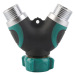 Metal 2-way garden water hose splitter