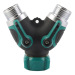 Metal 2-way garden water hose splitter