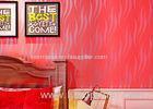 Heat Insulation 3D Home Wallpaper / Contemporary Red Wallpaper For Sitting Room