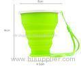 Outdoor Travel Silicone Foldable Cup / Silicone Collapsible Cup With Lid Folding Size 3*8 Cm