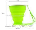 Outdoor Travel Silicone Foldable Cup / Silicone Collapsible Cup With Lid Folding Size 3*8 Cm