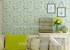 Green Leaf Pattern Contemporary Wall Coverings Soundproof For Children Study Room