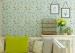 Green Leaf Pattern Contemporary Wall Coverings Soundproof For Children Study Room