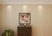 Embossed Lovely Beige Color Country Home Wallpaper With Symmetrical Leaf Pattern