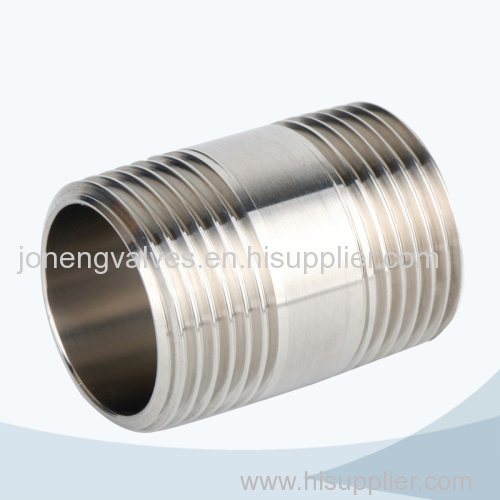 Stainless steel double threading nipples