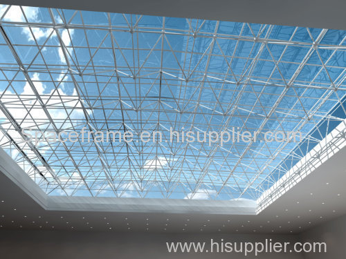 Steel structure space frame roof covering