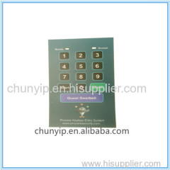 membrane push button control panel sticker